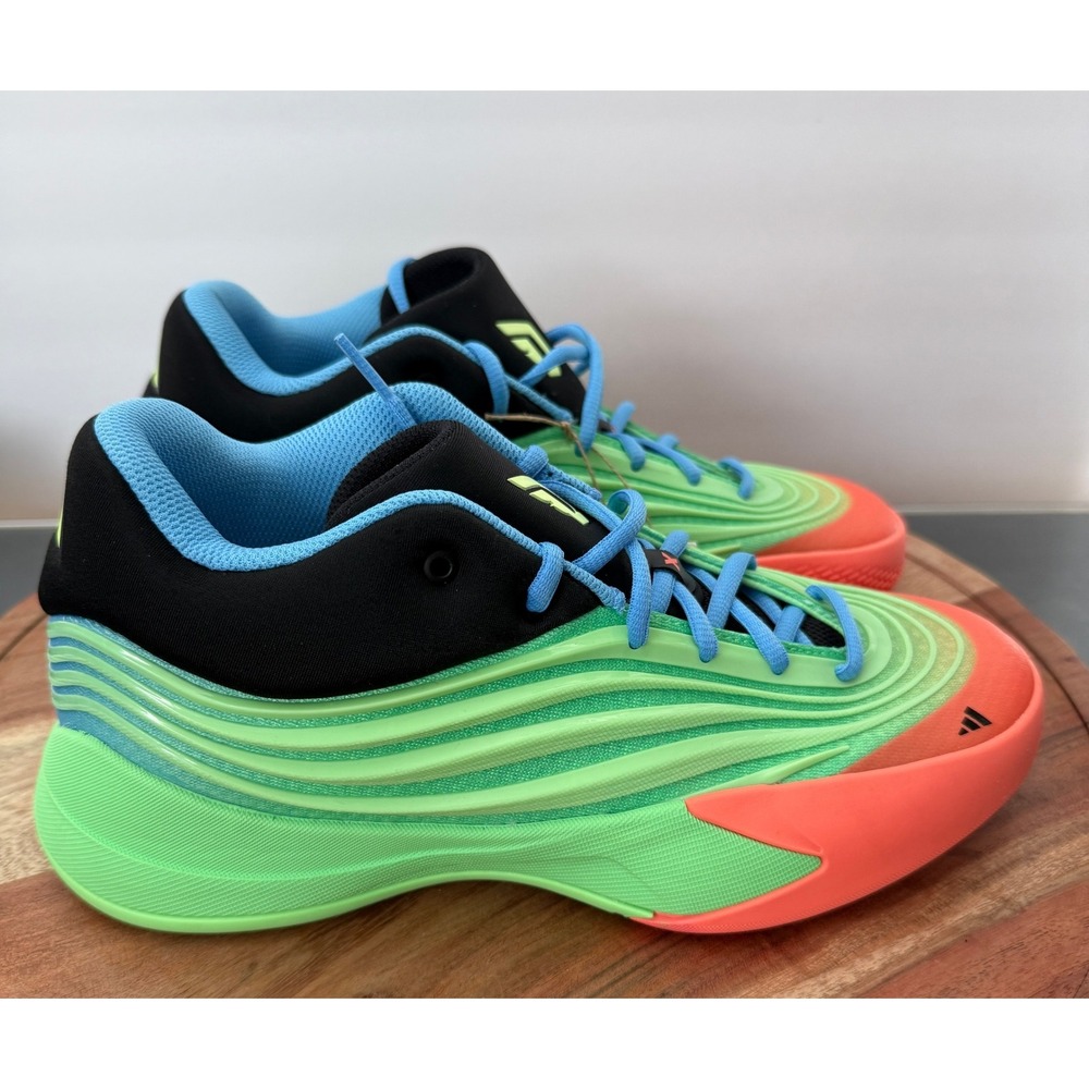 Adidas Dame Certified Basketball Shoes Neon Green Orange Mens 7- Womens 8.5
